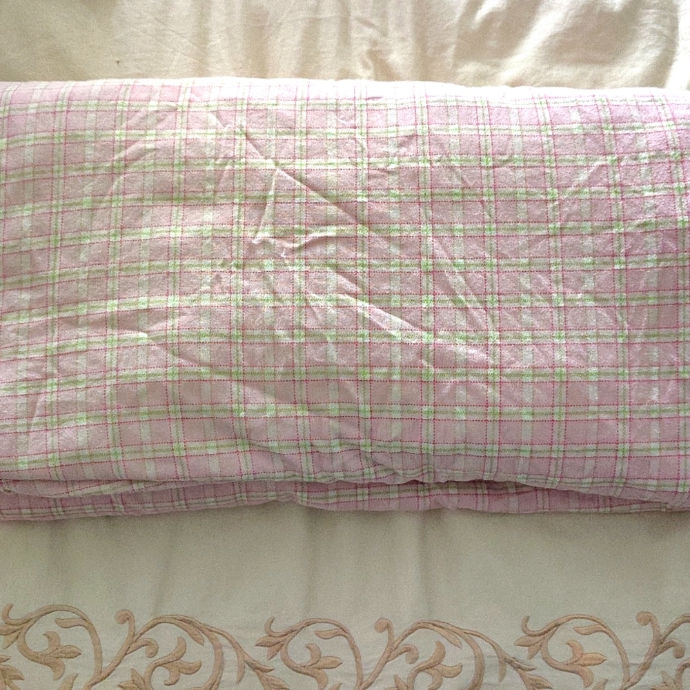 2 Pink Twin Flannel Plaid Fitted Sheet
